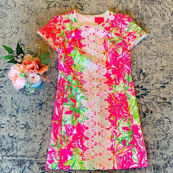 Hot pink floral Lilly Pulitzer dress size 10 - Picture 1 of 5